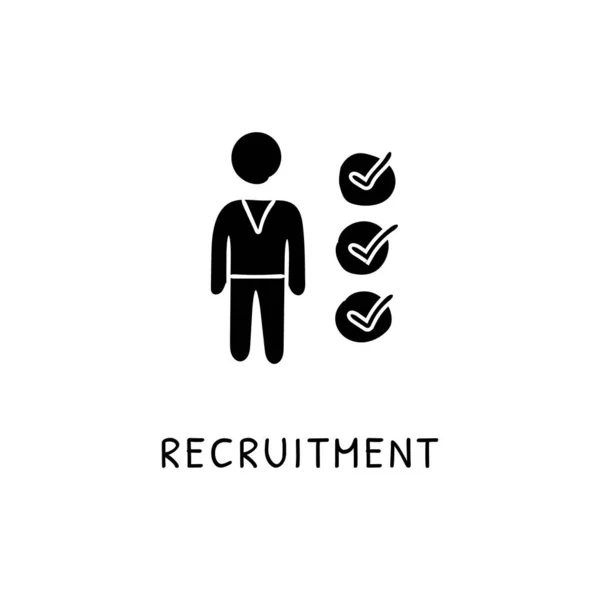 Иконка Recruitment Векторе Логотип Doodle — стоковый вектор