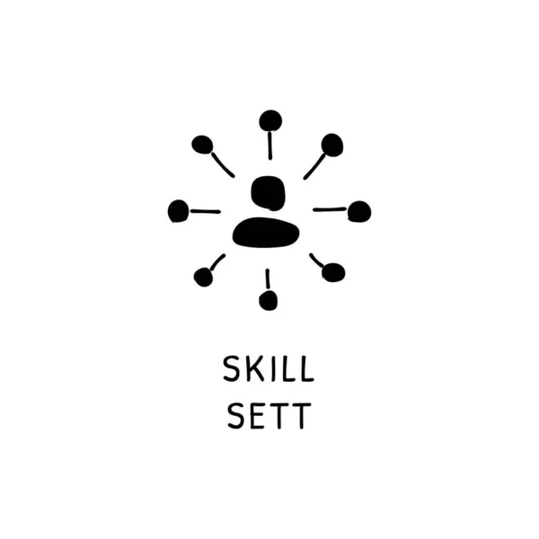 Skill Sett Symbol Vektor Logotype Doodle — Stockvektor