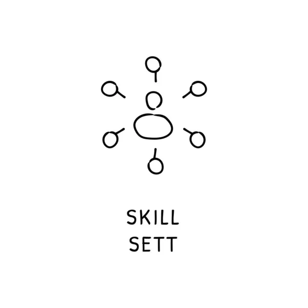 Skill Sett Icono Vector Logotipo Doodle — Vector de stock