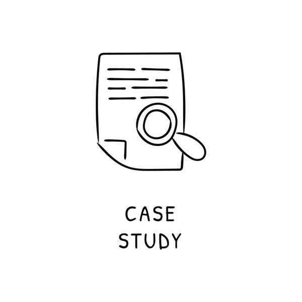 Ikona Case Study Vektoru Logotyp Doodle — Stockový vektor