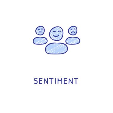 SENTIMENT icon in vector. Logotype - Doodle clipart