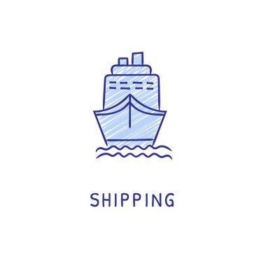 Taşıma simgesi vektörde. Logotype - Doodle