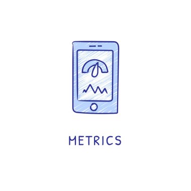 METRICS vektör simgesi. Logotype - Doodle