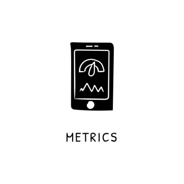 METRICS vektör simgesi. Logotype - Doodle