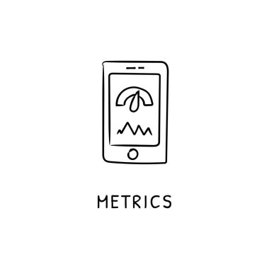 METRICS vektör simgesi. Logotype - Doodle