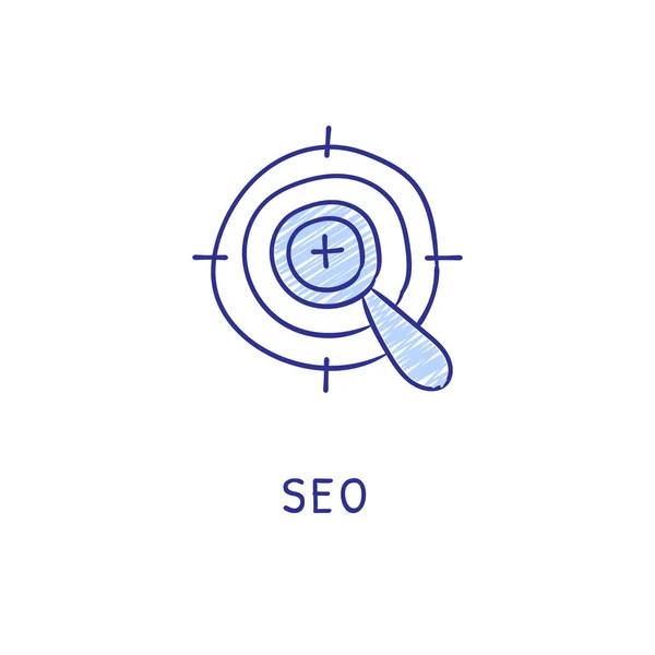 Icono Seo Vector Logotipo Doodle — Vector de stock