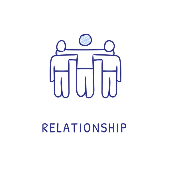 Иконка Relationship Векторе Логотип Doodle — стоковый вектор