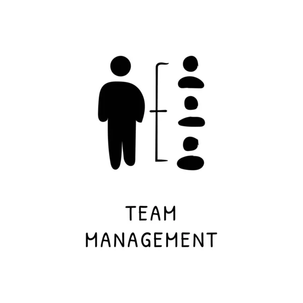 Team Management Icon Vector Logotype Doodle — Stock Vector