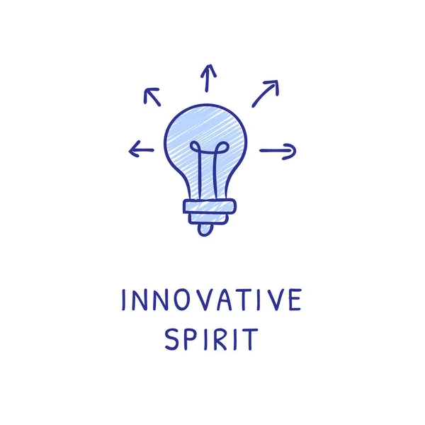 Innováció Spirit Ikon Vektorban Logotípus Doodle — Stock Vector