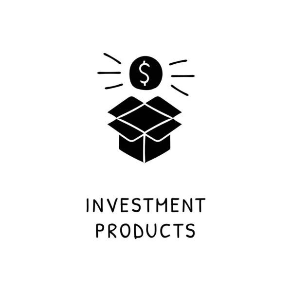 Investeringsproducten Pictogram Vector Logotype Doodle — Stockvector