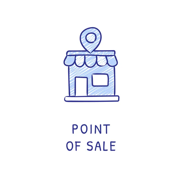 Піктограма Point Sale Векторі Logotype Дудл — стоковий вектор