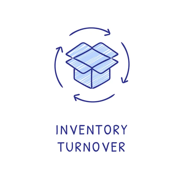 Значок Inventory Turnover Векторе Логотип Doodle — стоковый вектор