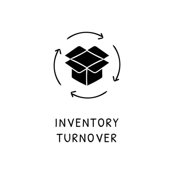 Inventory Turnover Icono Vector Logotipo Doodle — Vector de stock