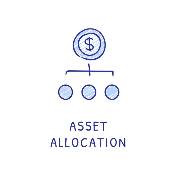 Asset Allocation Ікона Векторі Логатип Дудл — стоковий вектор