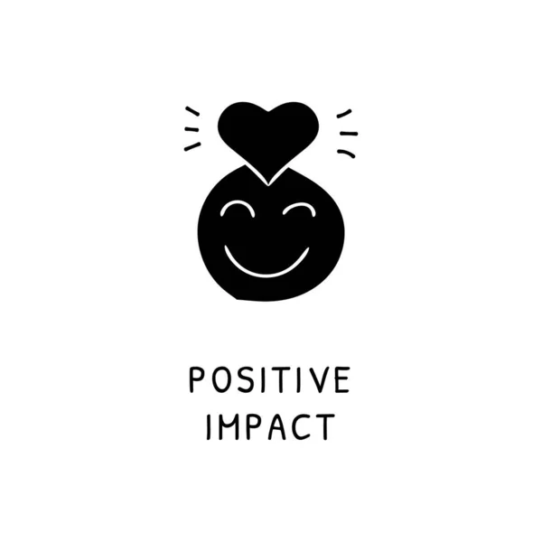 Ikon Positif Impact Dalam Vektor Logotype Doodle - Stok Vektor