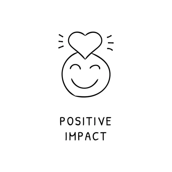 Ikon Positif Impact Dalam Vektor Logotype Doodle - Stok Vektor