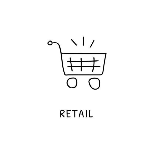 Retail Symbol Vektor Logotype Doodle — Stockvektor