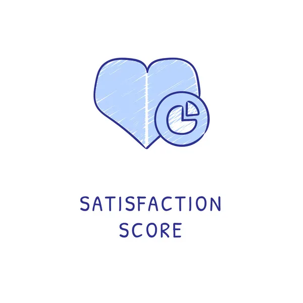 Satisfactie Score Icoon Vector Logotype Doodle — Stockvector