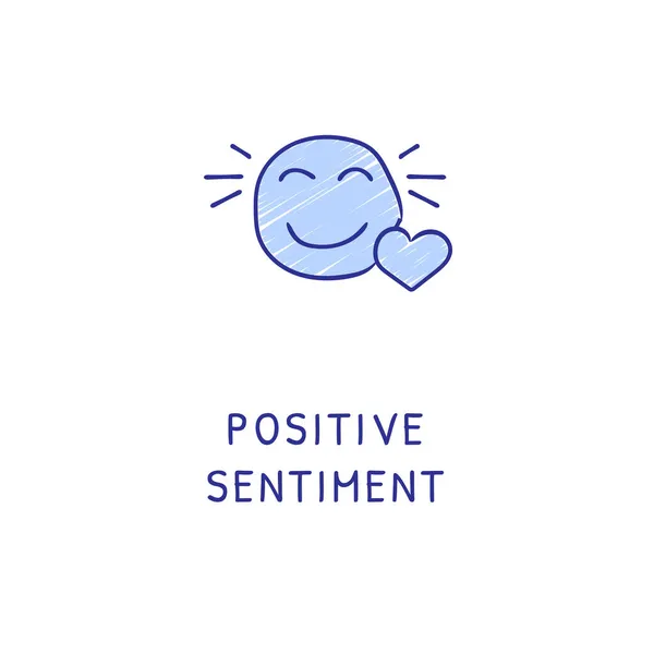 Ikon Positif Sentiment Dalam Vektor Logotype Doodle - Stok Vektor