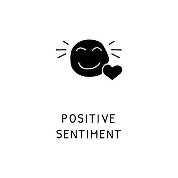 Ikon Positif Sentiment Dalam Vektor Logotype Doodle - Stok Vektor
