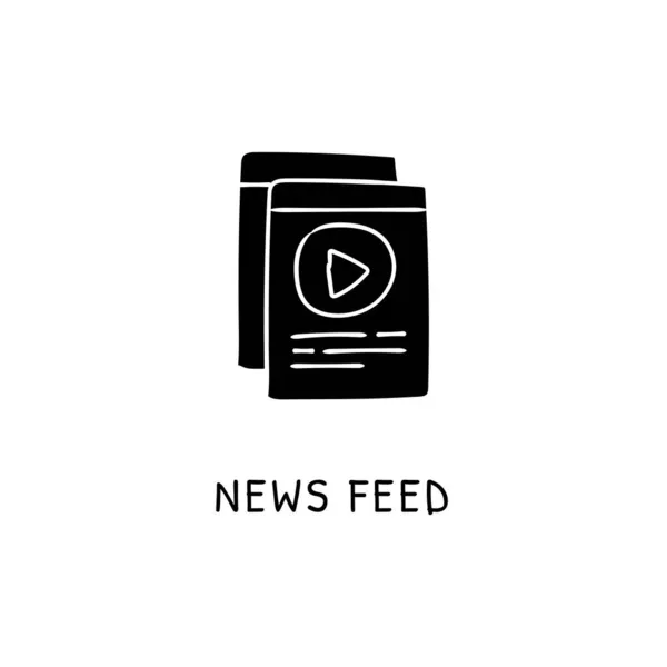 News Feed Icon Vector Logotype Doodle — Stock Vector