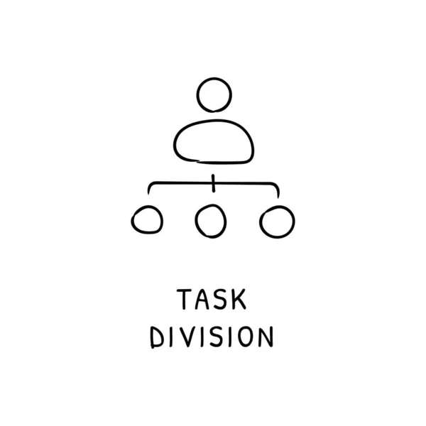 Ícone Divisão Task Vetor Logotipo Doodle —  Vetores de Stock