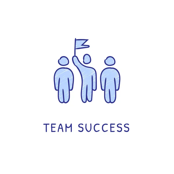 Иконка Team Success Векторе Логотип Doodle — стоковый вектор