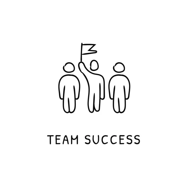 Icône Team Success Vecteur Logotype Caniche — Image vectorielle