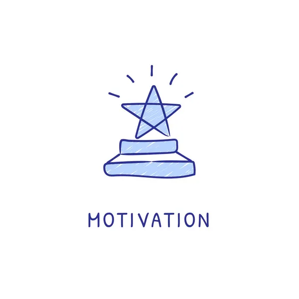 Motivatie Icoon Vector Logotype Doodle — Stockvector