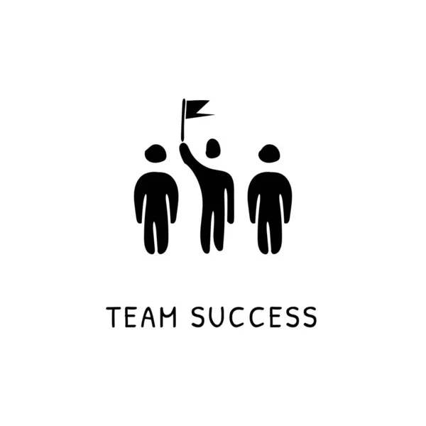 Иконка Team Success Векторе Логотип Doodle — стоковый вектор