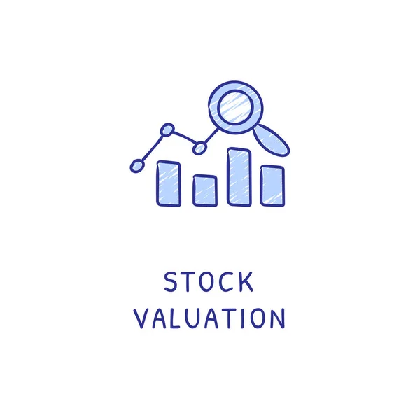 Ícone Stock Valuation Vetor Logotipo Doodle — Vetor de Stock