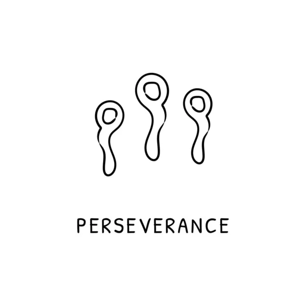 Icona Perseveranza Nel Vettore Logotipo Doodle — Vettoriale Stock