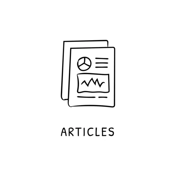 Articles Icon Vector Logotype Doodle — Stock Vector