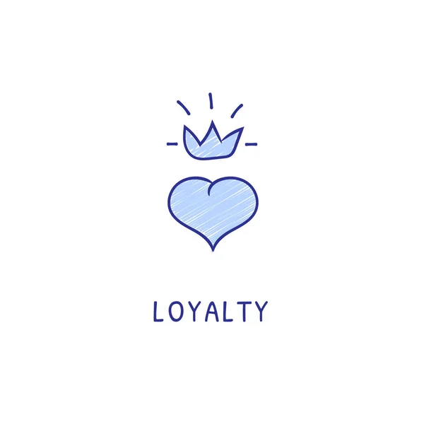 Loyalty Ikonen Vektor Logotyp Doodle — Stock vektor