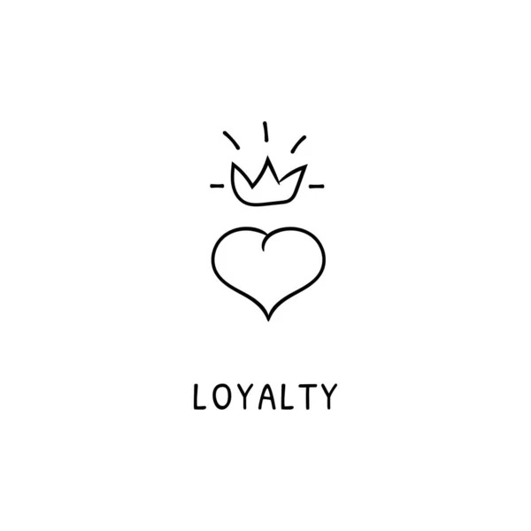 Loyalty Symbol Vektor Logotype Doodle — Stockvektor