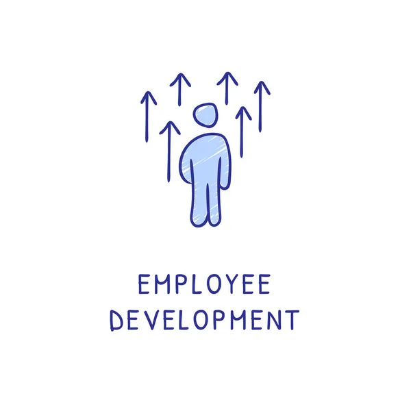 Значок Employee Development Векторе Логотип Doodle — стоковый вектор