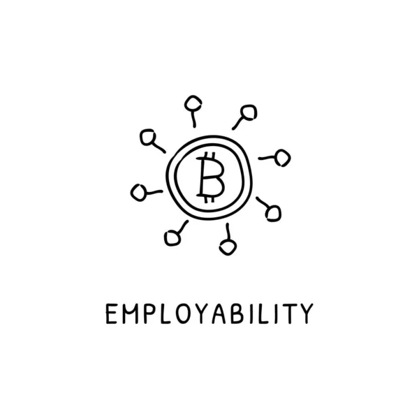 Employability Icon Vector Logotype Doodle — Stock Vector
