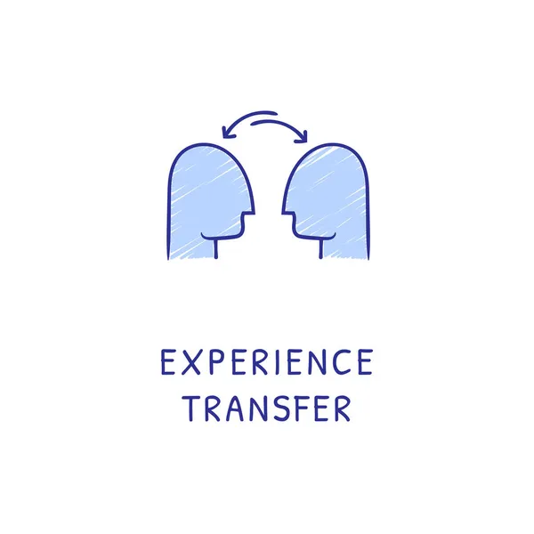 Icono Transferencia Experiencia Vector Logotipo Doodle — Vector de stock