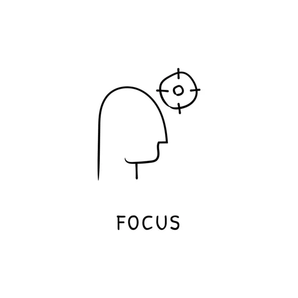Pictograma Focus Vector Logotip Doodle — Vector de stoc
