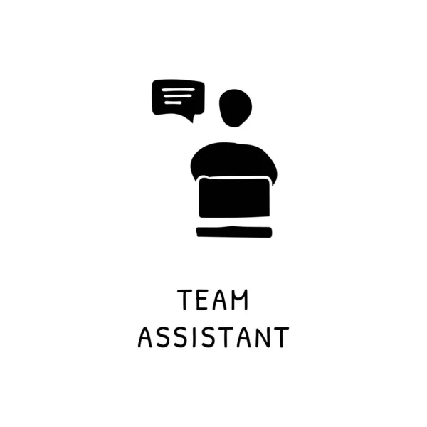 Team Assistant Icon Vector Logotype Doodle — Stock Vector