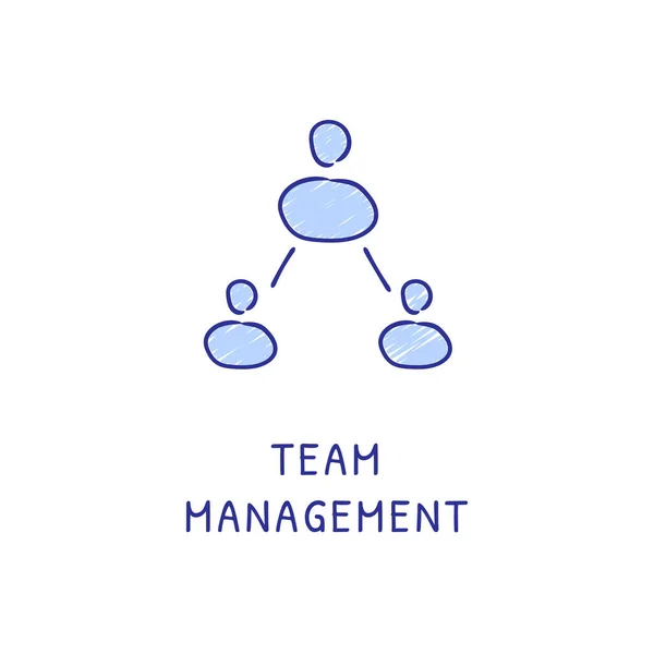 Team Management Icon Vector Logotype Doodle — Stock Vector