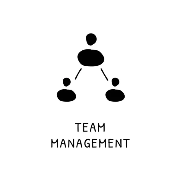 Team Management Icon Vector Logotype Doodle — Stock Vector