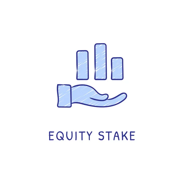 Equity Stake Ікона Векторі Логатип Дудл — стоковий вектор