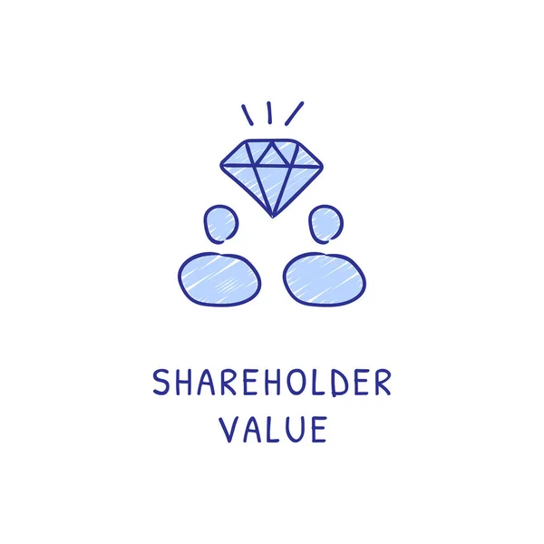 Shareholder Value Ікона Векторі Логатип Дудл — стоковий вектор