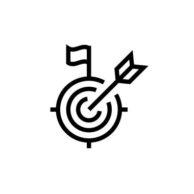 Hedef ACHIEVE simgesi vektörde. Logotype