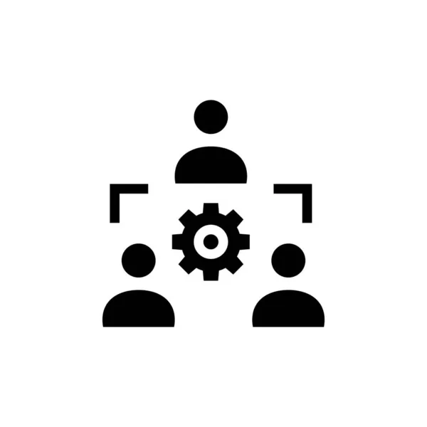 Ícone Trabalho Equipe Vetor Logotipo — Vetor de Stock