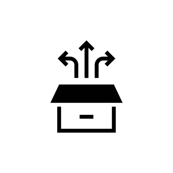 Kutu Simgesinin Dışını Vektör Olarak Düşünün Logotype — Stok Vektör