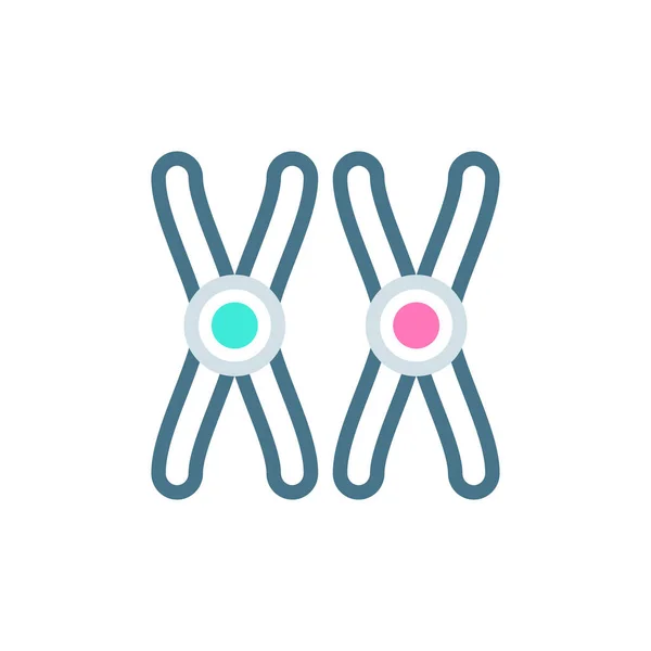 Icône Chromosome Vecteur Logotype — Image vectorielle