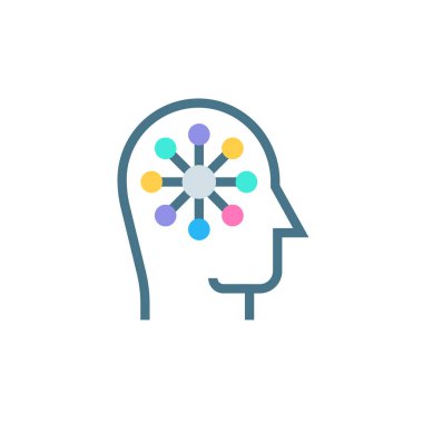 Vektör olarak Nöral Ağ simgesi. Logotype