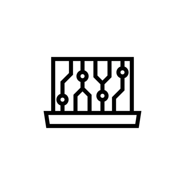 Ícone Ciência Computação Vector Logotipo — Vetor de Stock